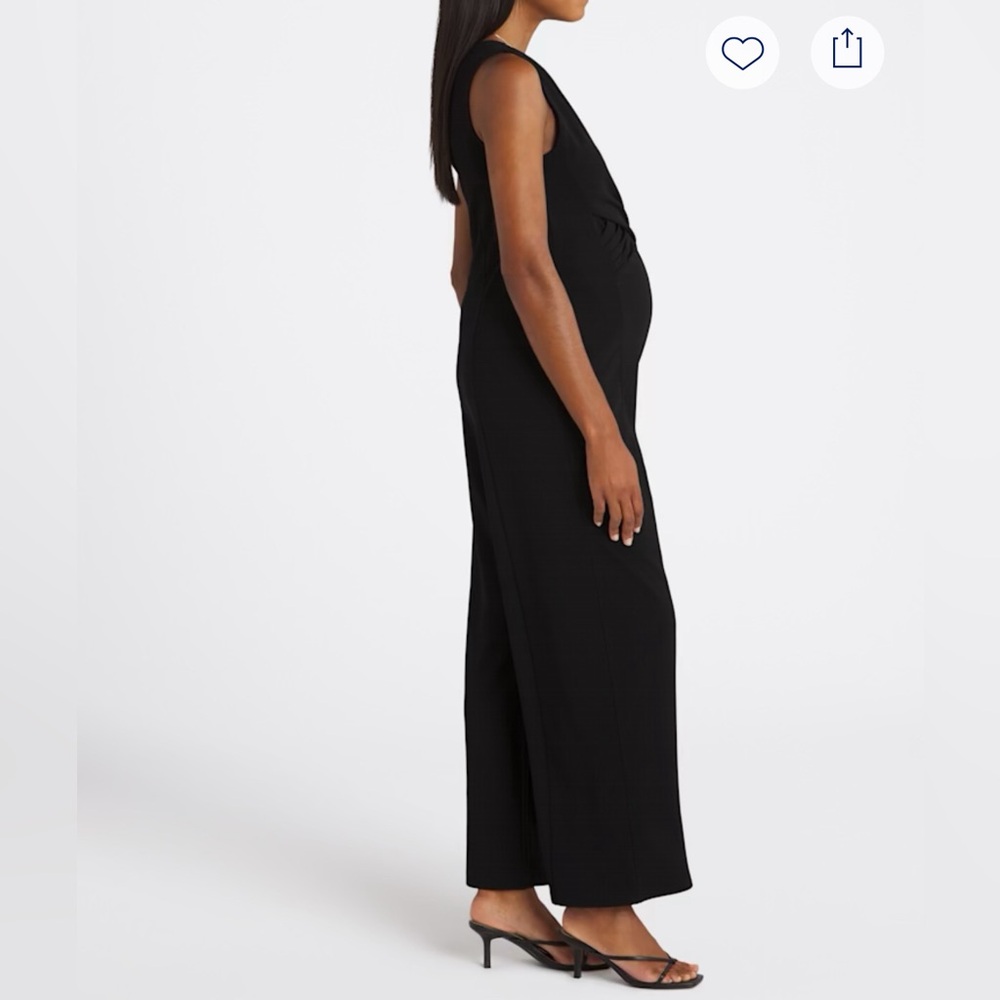 Miella Maternity Front Twist Jumpsuit - Picture 3 of 12